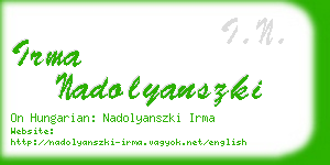 irma nadolyanszki business card